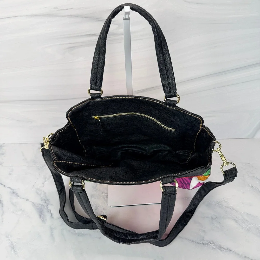 Avon Floral Butterfly Reversible Satchel Multicolor Cottagecore Gardenparty